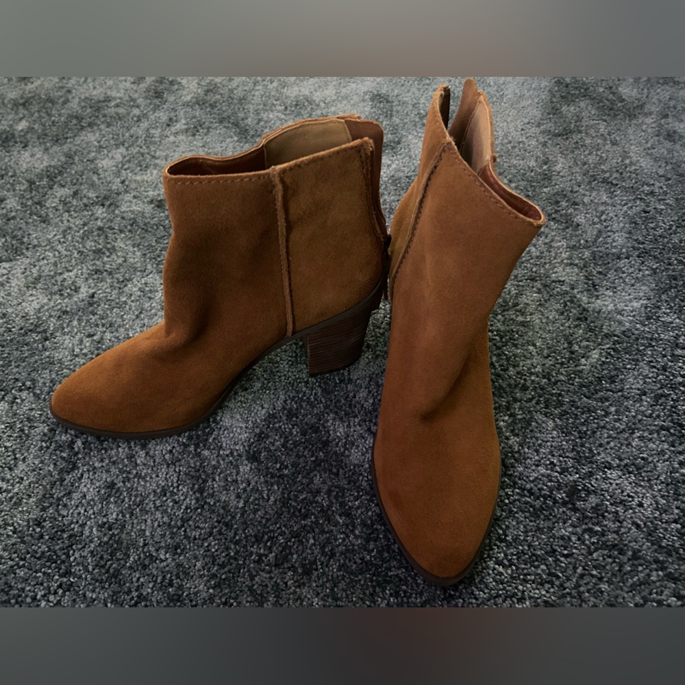 BP Tan Suede Ankle Booties Size 8